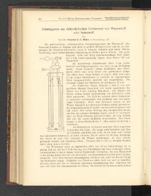Schulapparat zur elektrolytischen Gewinnung von Wasserstoff oder Sauerstoff.