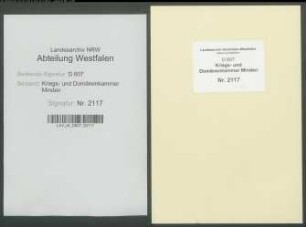 Vererbpachtung der Ländereien und Aufhebung der Dienste in den Königlichen Vorwerken Rothenhof und Schäferhof, Amt Hausberge. Allgemein