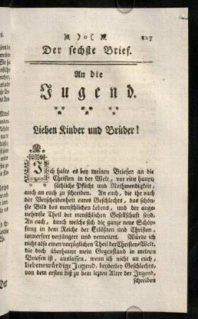 127-151, Der sechste Brief.