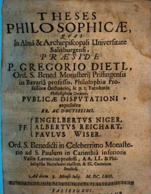 Theses Philosophicae