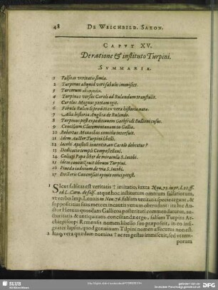Caput XV. De ratione & institutio Turpini