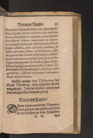 Das sechst Capitel.