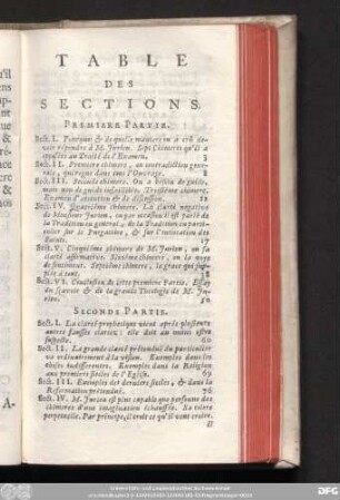 Table Des Sections.
