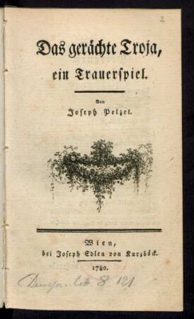 Das gerächte Troja : ein Trauerspiel