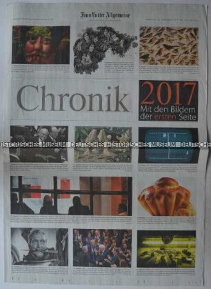 Tageszeitung "Frankfurter Allgemeine Zeitung" mit Titel zum Jahresrückblick 2017