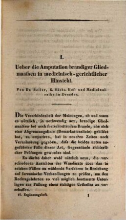 Zeitschrift für die Staatsarzneikunde. Ergänzungsheft. 19. 1833
