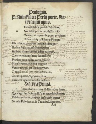 Satyra Prima.