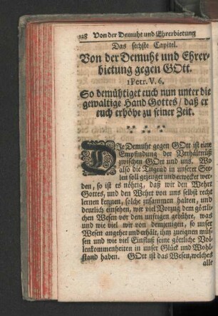 Das sechste Capitel. Von der Demuht und Ehrerbietung gegen GOtt.