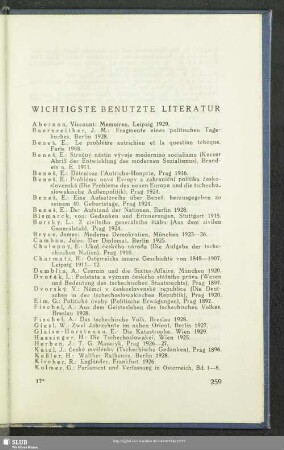 Wichtigste Benutzte Literatur