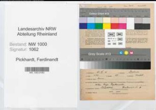 Entnazifizierung Ferdinandt Pickhardt, geb. 15.07.1901 (Kaufmann)