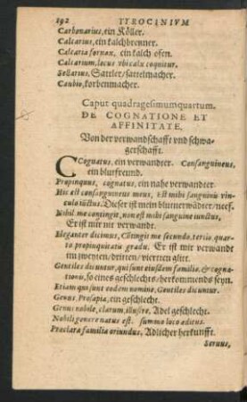 Caput quadragesimumquartum. De Cognatione Et Affinitate.