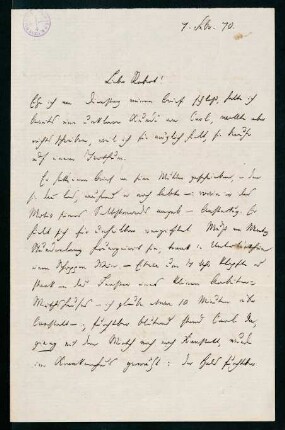 Brief vom 7. Februar 1870