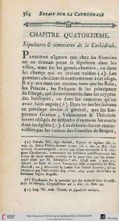 Chapitre quatorzieme: Sépultures & cimetieres de la Cathédrale
