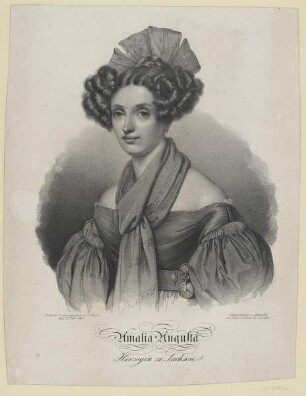 Bildnis der Herzogin Amalia Augusta zu Sachsen