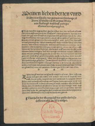 Nun hebet der Evangelist das geschicht diser Historien also an/ Wie volget.