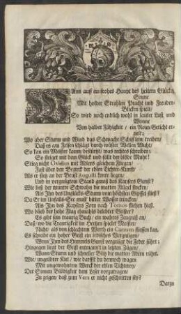 Wann auff ein frohes Haupt des heitern Glückes Sonne ...