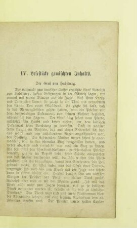 IV. Lesestücke gemischten Inhalts