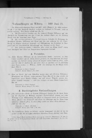 Verhandlungen zu Wiborg. - 1419 Juni 24.