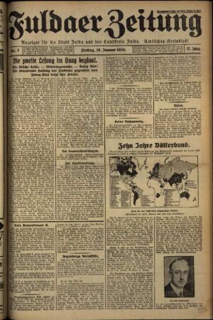 Erste Ausgabe vom Freitag, den 10. Januar 1930.