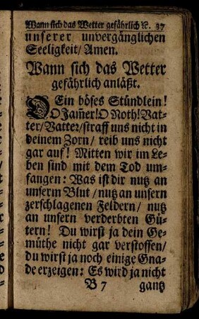 Wann sich das Wetter gefährlich anläßt.