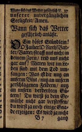 Wann sich das Wetter gefährlich anläßt.
