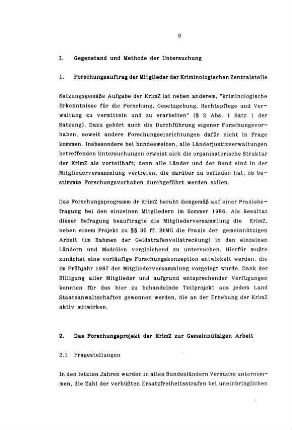 9-12, 2. Das Forschungsprojekt der KrimZ zur Gemeinnützigen Arbeit