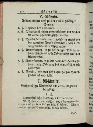 I. Abschnitt. Nothwendiger Vorbericht alle verba insgemein betreffend.