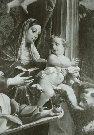Thronende Madonna mit dem heiligen Matthäus