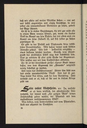 28-33, Sein oder Nichtsein