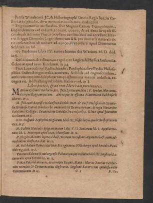 Libri poetici & ad rem Metricam pertinentes.