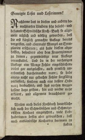 Geneigte Leser und Leserinnen!