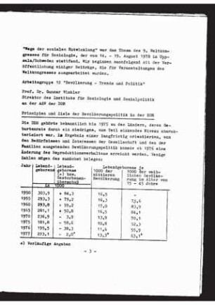 Prinzipien und Ziele der Bevölkerungspolitik in der DDR