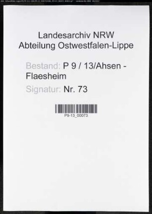 Sterberegister Standesamt Ahsen-Flaesheim