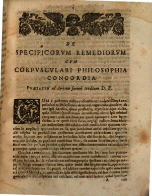 De specificorum remediorum cum corpusculari philosophia concordia