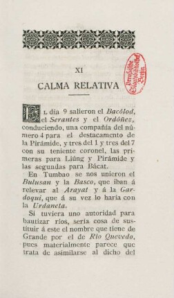 XI. Calma relativa
