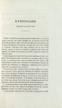 L'embuscade. Esquisse du Moyen Âge