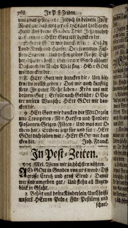 In Pest-Zeiten.