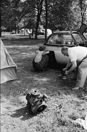 Sommerbetrieb auf dem Campingplatz beim Kühlen Krug.