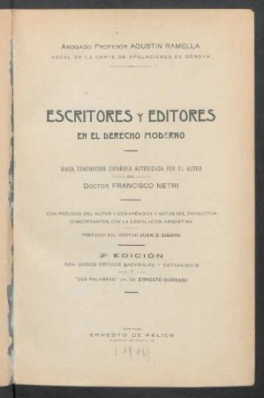 Escritores y editores en el derecho moderno