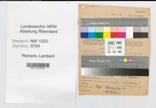 Entnazifizierung Lambert Reiners , geb. 26.02.1903 (Kaufmann)