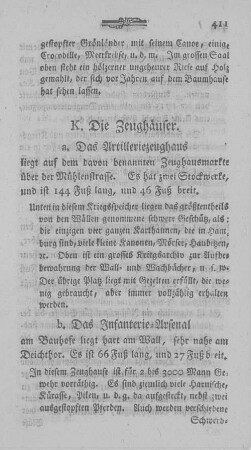 K. Die Zeughäuser.