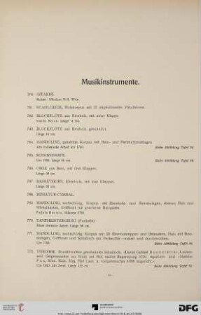 Musikinstrumente (Nr. 760-785)