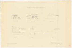 Gartenhaus: Grundriss, Ansichten, Schnitt 1:50