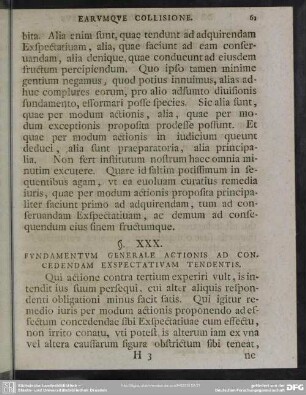 §. XXX. Fundamentum Generale Actionis Ad Concedendam Exspectativam Tendentis