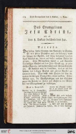 Das Evangelium Jesu Christi, wie es der h. Lukas beschrieben hat