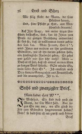 Sechs und zwanzigster Brief. - Dreyßigster Brief.