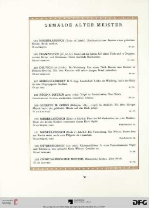 Gemälde alter Meister (Nr. 164-183)