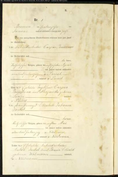 Heiratsregister Standesamt Bremen