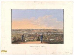 Aussicht von der Ruine zu Pillnitz auf das Schloß und Umgebung, Lithographie, 1850 : Aussicht von der Ruine zu Pillnitz / nach d. Natur v. M. Karichs. Lith. v. Arldt. - Dresden : L. Zoellner , 1850. - 1 Kunstbl. : mehrfarb. Lithogr. ; 45 x 30 cm