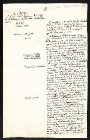 Handschriftlicher Brief betr. Büste von Oscar Fraas